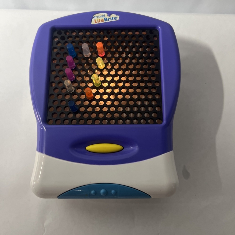 Travel Lite‎ Brite Mini Toy Light Bright W/ Pegs 2003 Hasbro Tested & Works
